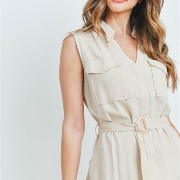 #30 Cream Belted Dress - Picture 3 of 16